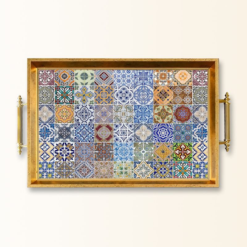 Casa si Gradina - Bucatarie si vesela - Ustensile bucatarie - Tavi servire - Tavă Aberto Design, sticlă, 50 x 29 x 3.5 cm, multicolor, 244KNG1565 - Infinity.ro