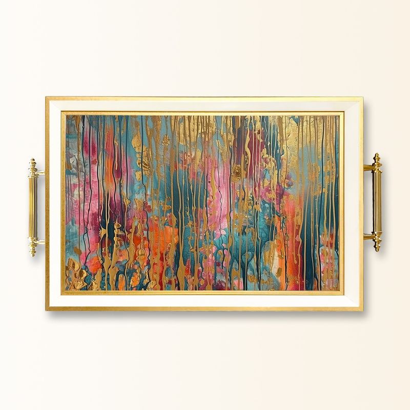 Casa si Gradina - Bucatarie si vesela - Ustensile bucatarie - Tavi servire - Tavă Aberto Design, sticlă, 50 x 29 x 3.5 cm, multicolor, 244KNG1624 - Infinity.ro
