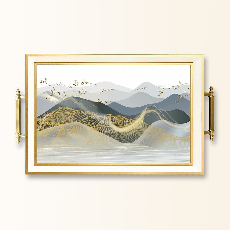 Casa si Gradina - Bucatarie si vesela - Ustensile bucatarie - Tavi servire - Tavă Aberto Design, sticlă, 50 x 29 x 3.5 cm, multicolor, 244KNG1648 - Infinity.ro
