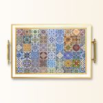 Casa si Gradina - Bucatarie si vesela - Ustensile bucatarie - Tavi servire - Tavă Aberto Design, sticlă, 50 x 29 x 3.5 cm, multicolor, 244KNG1736 - Infinity.ro
