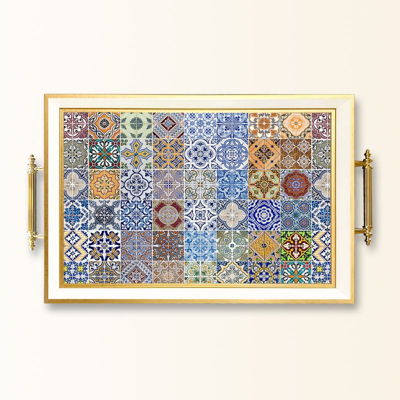 Casa si Gradina - Bucatarie si vesela - Ustensile bucatarie - Tavi servire - Tavă Aberto Design, sticlă, 50 x 29 x 3.5 cm, multicolor, 244KNG1736 - Infinity.ro