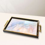Casa si Gradina - Bucatarie si vesela - Ustensile bucatarie - Tavi servire - Tavă Aberto Design, sticlă, 50 x 29 x 3.5 cm, multicolor, 244KNG1821 - Infinity.ro