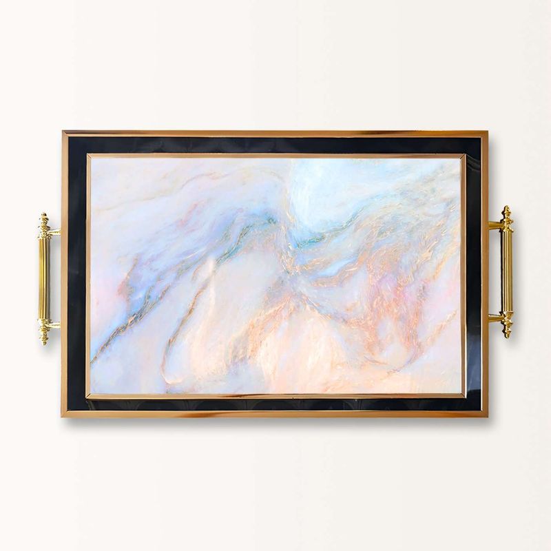 Casa si Gradina - Bucatarie si vesela - Ustensile bucatarie - Tavi servire - Tavă Aberto Design, sticlă, 50 x 29 x 3.5 cm, multicolor, 244KNG1821 - Infinity.ro