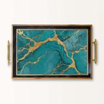 Casa si Gradina - Bucatarie si vesela - Ustensile bucatarie - Tavi servire - Tavă Aberto Design, sticlă, 50 x 29 x 3.5 cm, multicolor, 244KNG1798 - Infinity.ro