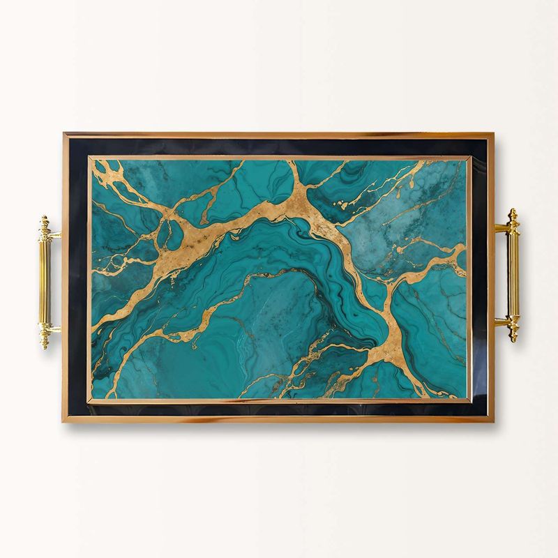 Casa si Gradina - Bucatarie si vesela - Ustensile bucatarie - Tavi servire - Tavă Aberto Design, sticlă, 50 x 29 x 3.5 cm, multicolor, 244KNG1798 - Infinity.ro