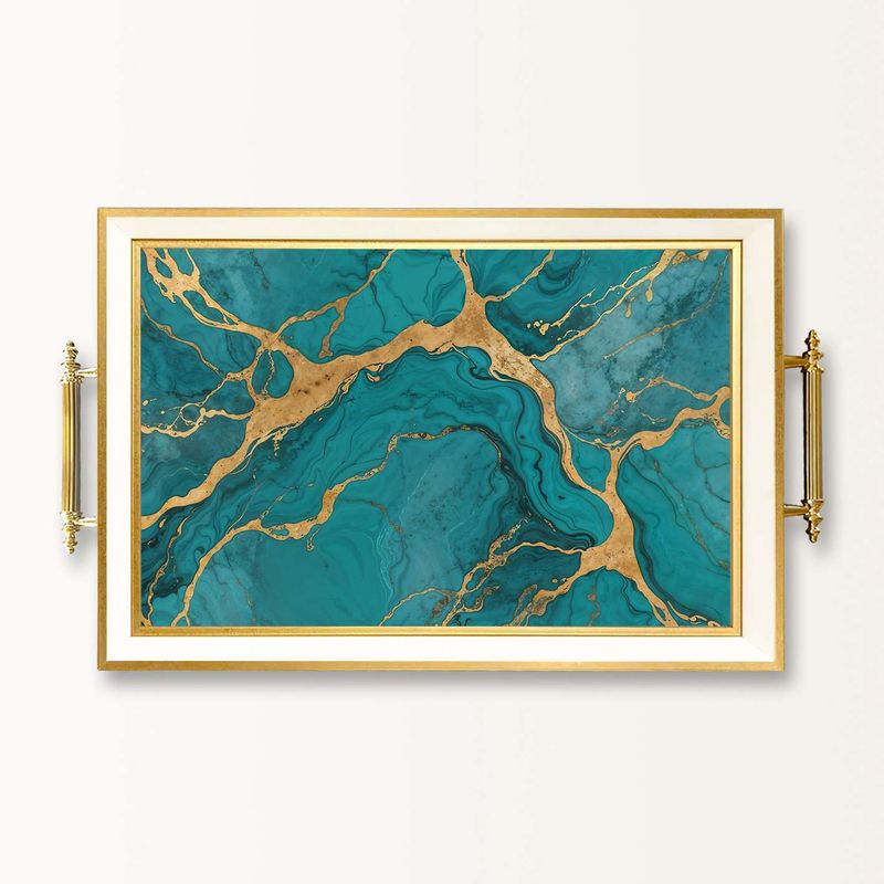 Casa si Gradina - Bucatarie si vesela - Ustensile bucatarie - Tavi servire - Tavă Aberto Design, sticlă, 50 x 29 x 3.5 cm, multicolor, 244KNG1843 - Infinity.ro
