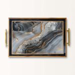 Casa si Gradina - Bucatarie si vesela - Ustensile bucatarie - Tavi servire - Tavă Aberto Design, sticlă, 50 x 29 x 3.5 cm, multicolor, 244KNG1829 - Infinity.ro