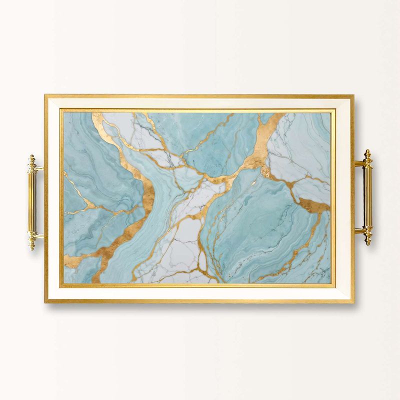 Casa si Gradina - Bucatarie si vesela - Ustensile bucatarie - Tavi servire - Tavă Aberto Design, sticlă, 50 x 29 x 3.5 cm, multicolor, 244KNG1845 - Infinity.ro