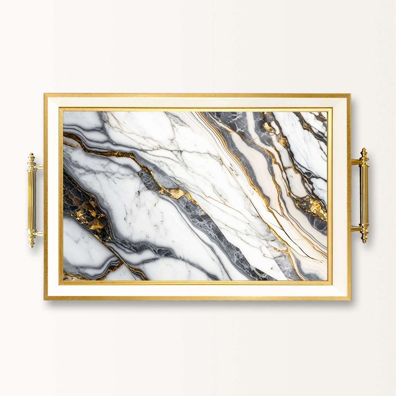 Casa si Gradina - Bucatarie si vesela - Ustensile bucatarie - Tavi servire - Tavă Aberto Design, sticlă, 50 x 29 x 3.5 cm, multicolor, 244KNG1849 - Infinity.ro