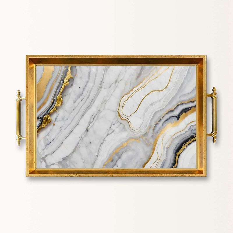Casa si Gradina - Bucatarie si vesela - Ustensile bucatarie - Tavi servire - Tavă Aberto Design, sticlă, 50 x 29 x 3.5 cm, multicolor, 244KNG1898 - Infinity.ro