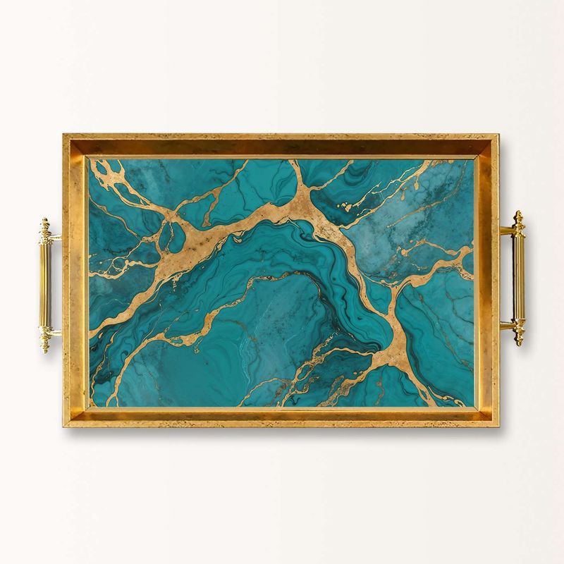Casa si Gradina - Bucatarie si vesela - Ustensile bucatarie - Tavi servire - Tavă Aberto Design, sticlă, 50 x 29 x 3.5 cm, multicolor, 244KNG1889 - Infinity.ro
