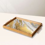 Casa si Gradina - Bucatarie si vesela - Ustensile bucatarie - Tavi servire - Tavă Aberto Design, sticlă, 50 x 29 x 3.5 cm, multicolor, 244KNG1908 - Infinity.ro