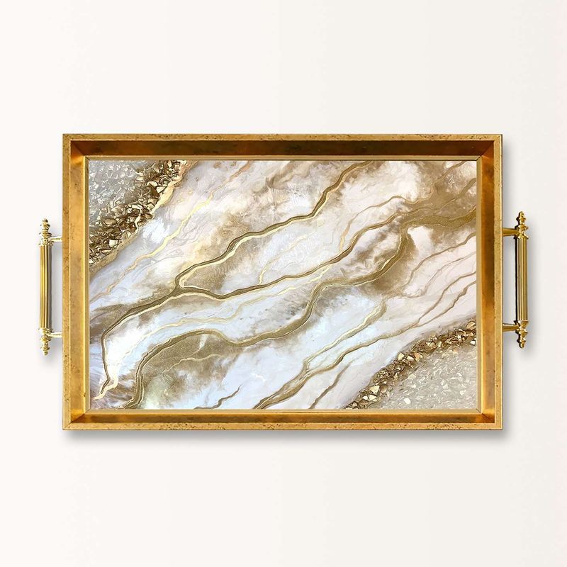 Casa si Gradina - Bucatarie si vesela - Ustensile bucatarie - Tavi servire - Tavă Aberto Design, sticlă, 50 x 29 x 3.5 cm, multicolor, 244KNG1918 - Infinity.ro
