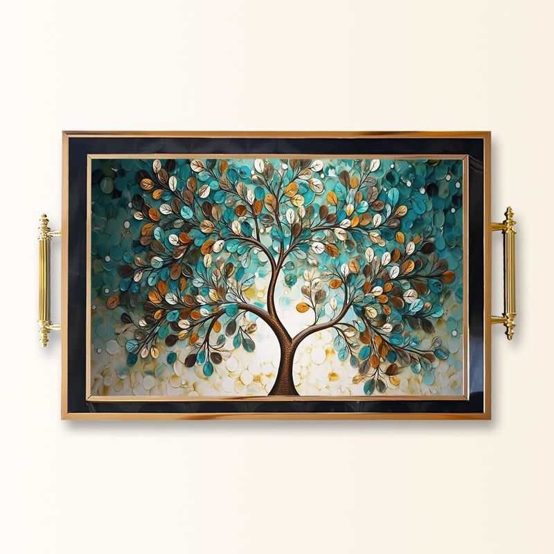 Casa si Gradina - Bucatarie si vesela - Ustensile bucatarie - Tavi servire - Tavă Aberto Design, sticlă, 50 x 29 x 3.5 cm, multicolor, 244KNG1262 - Infinity.ro