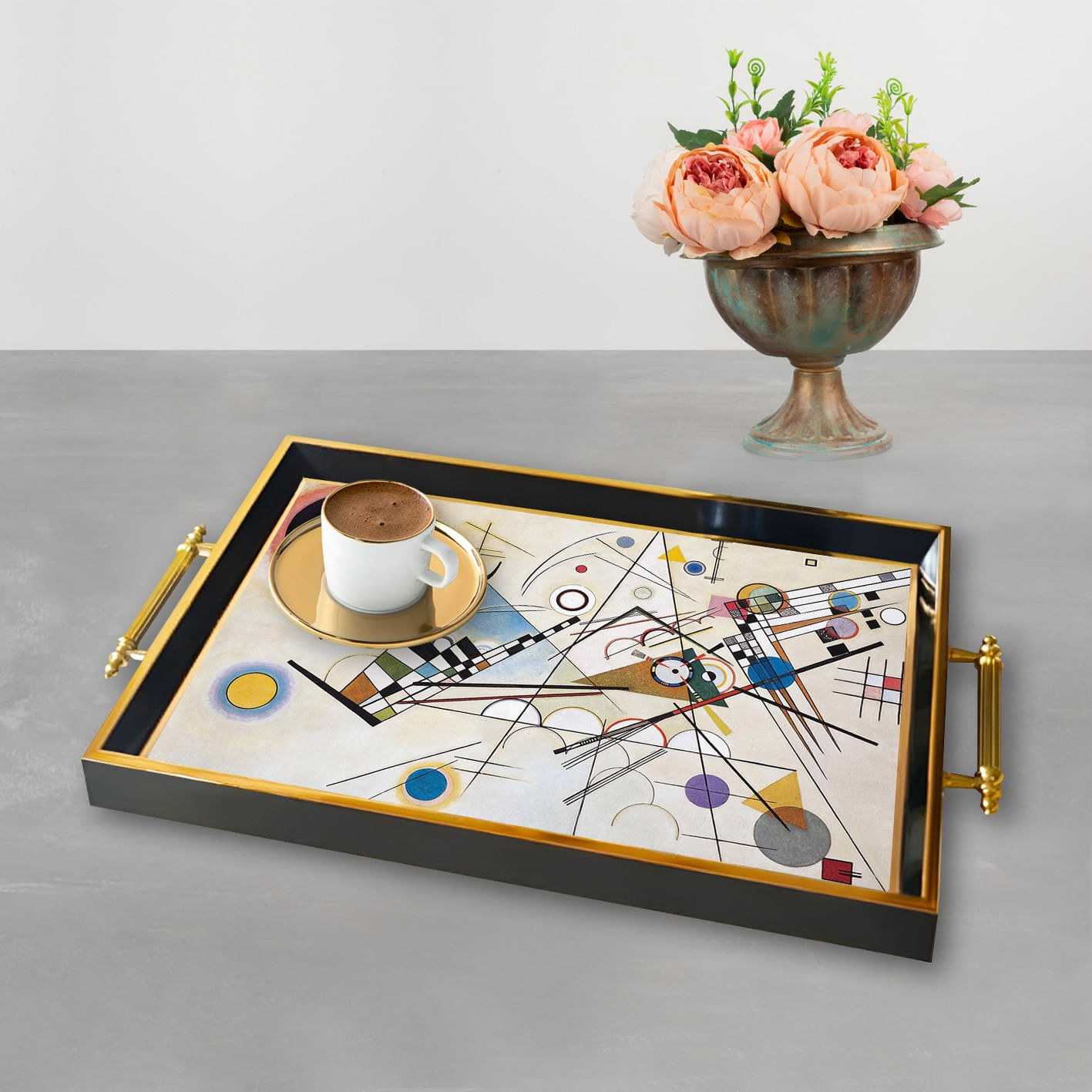 Tavă Aberto Design, sticlă, 50 x 29 x 3.5 cm, multicolor, 244KNG1263