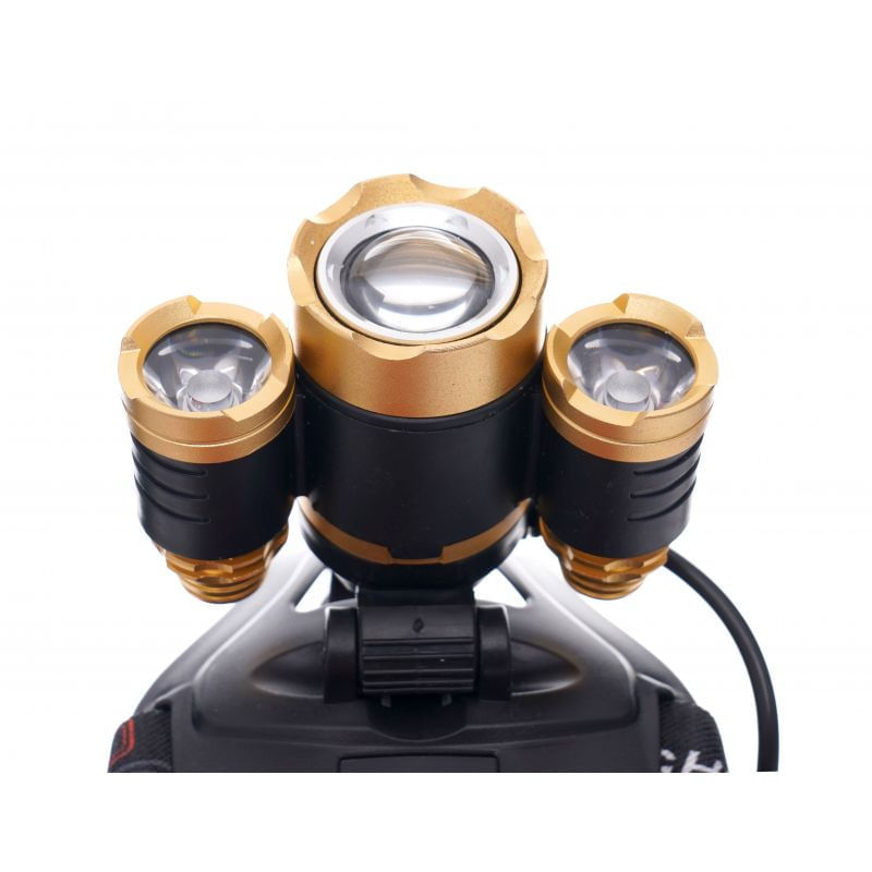 Sport si Outdoor - Camping - Articole solare camping - Lampi si lanterne camping - Lanterna frontala de cap T6 LED cu 2x Q5 zoom 1-2000x 18A KD1246 KraftDele - Infinity.ro