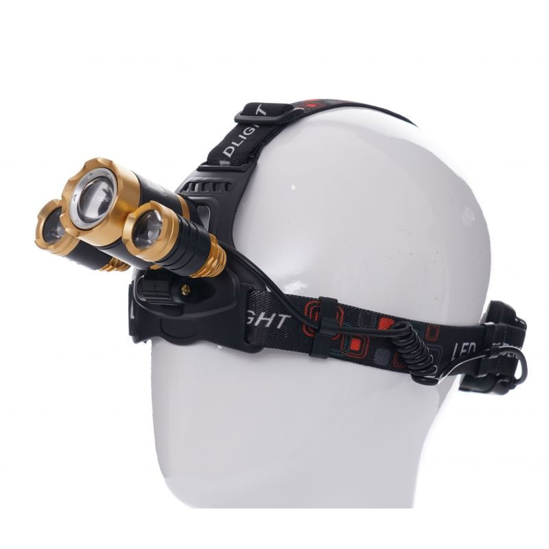 Sport si Outdoor - Camping - Articole solare camping - Lampi si lanterne camping - Lanterna frontala de cap T6 LED cu 2x Q5 zoom 1-2000x 18A KD1246 KraftDele - Infinity.ro