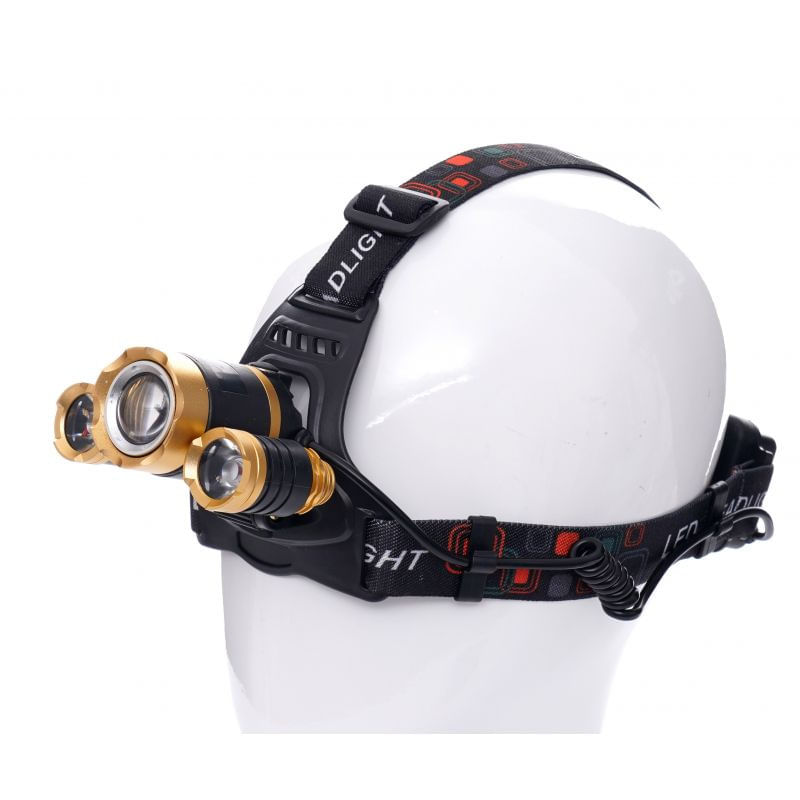 Sport si Outdoor - Camping - Articole solare camping - Lampi si lanterne camping - Lanterna frontala de cap T6 LED cu 2x Q5 zoom 1-2000x 18A KD1246 KraftDele - Infinity.ro