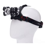 Sport si Outdoor - Camping - Articole solare camping - Lampi si lanterne camping - Lanterna frontala de cap T6 led cu 4x Q5 zoom 1-2000x 18A KD1248 KraftDele - Infinity.ro