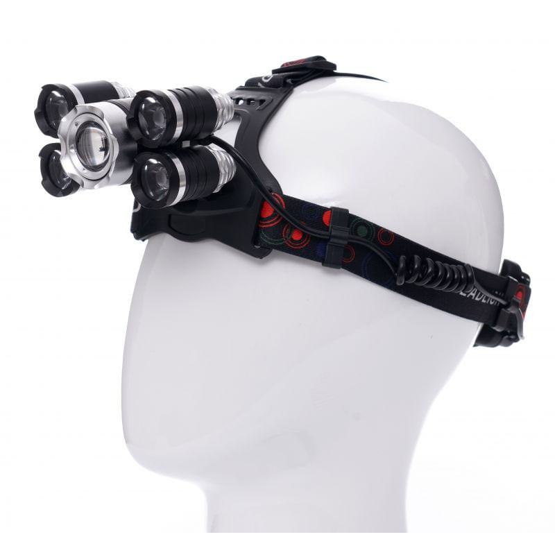 Sport si Outdoor - Camping - Articole solare camping - Lampi si lanterne camping - Lanterna frontala de cap T6 led cu 4x Q5 zoom 1-2000x 18A KD1248 KraftDele - Infinity.ro