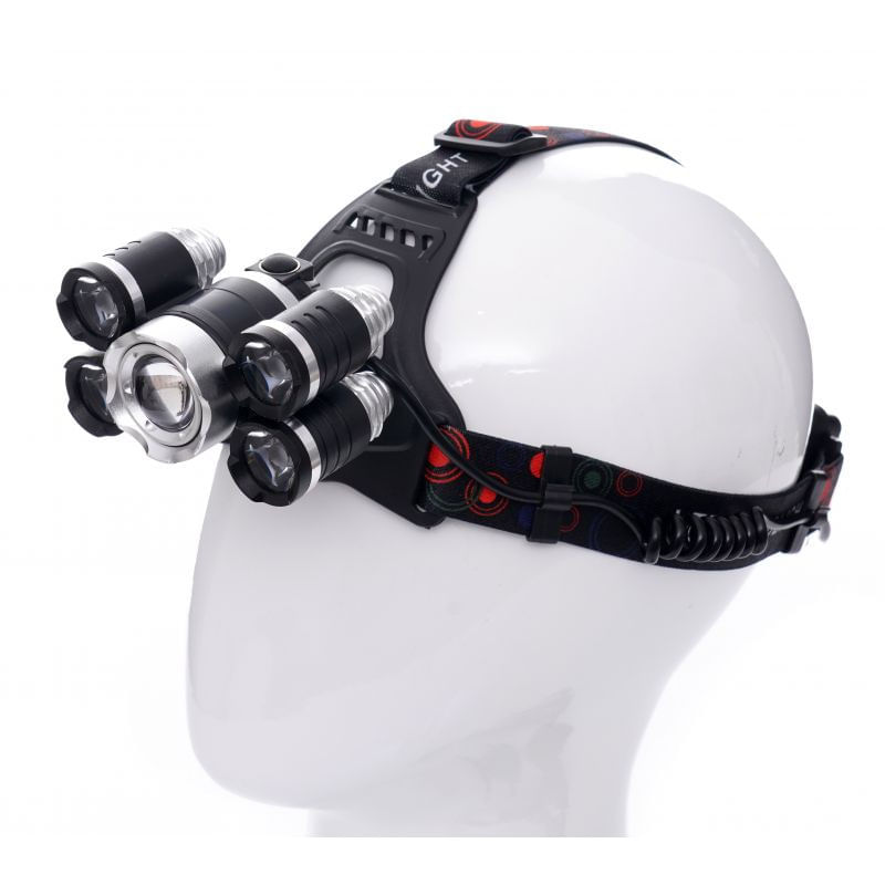 Sport si Outdoor - Camping - Articole solare camping - Lampi si lanterne camping - Lanterna frontala de cap T6 led cu 4x Q5 zoom 1-2000x 18A KD1248 KraftDele - Infinity.ro