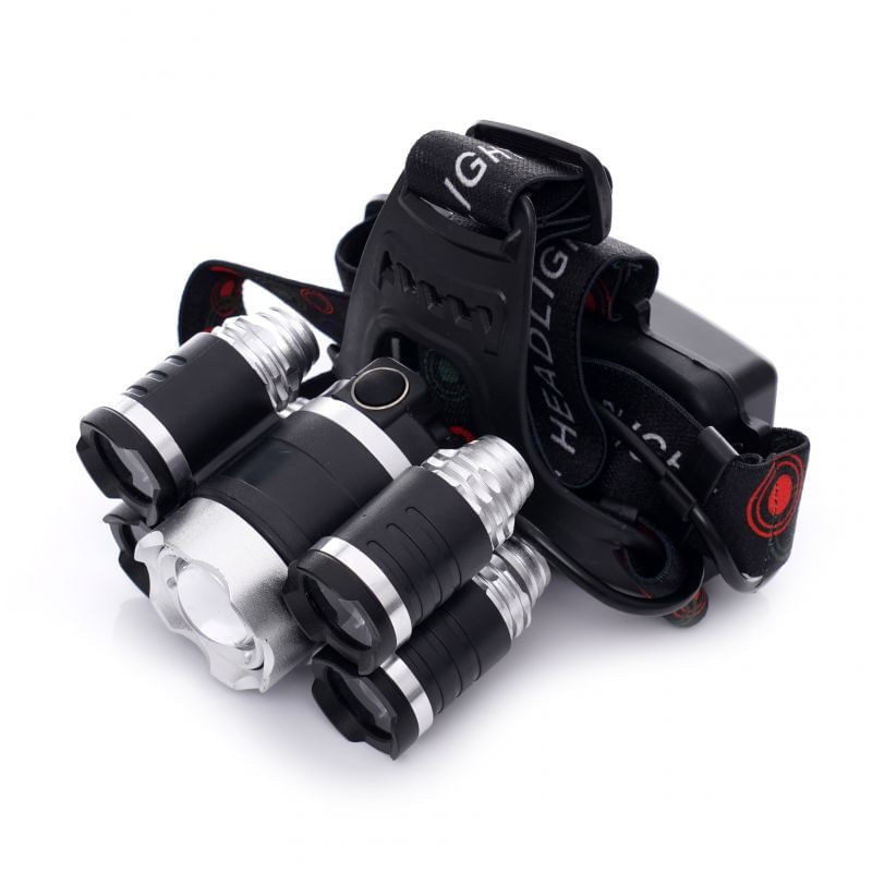 Sport si Outdoor - Camping - Articole solare camping - Lampi si lanterne camping - Lanterna frontala de cap T6 led cu 4x Q5 zoom 1-2000x 18A KD1248 KraftDele - Infinity.ro