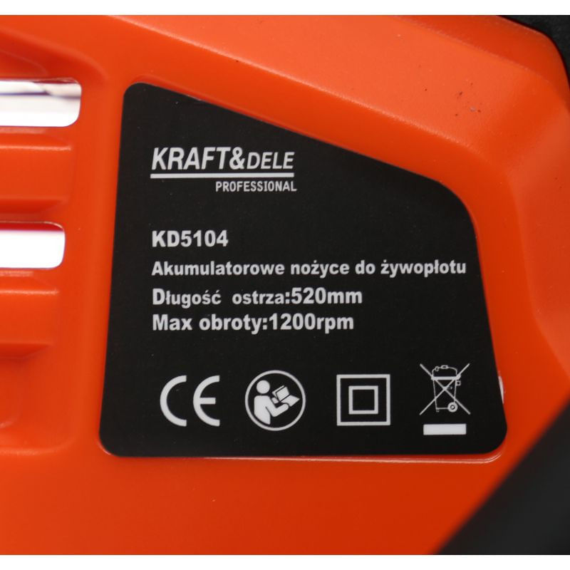 Casa si Gradina - Gradinarit si plante - Utilaje gradina - Coase electrice si motocoase - Masina de tuns gard viu electrica 520mm acumulator 20V 1.5A KD5104 Kraftdele - Infinity.ro