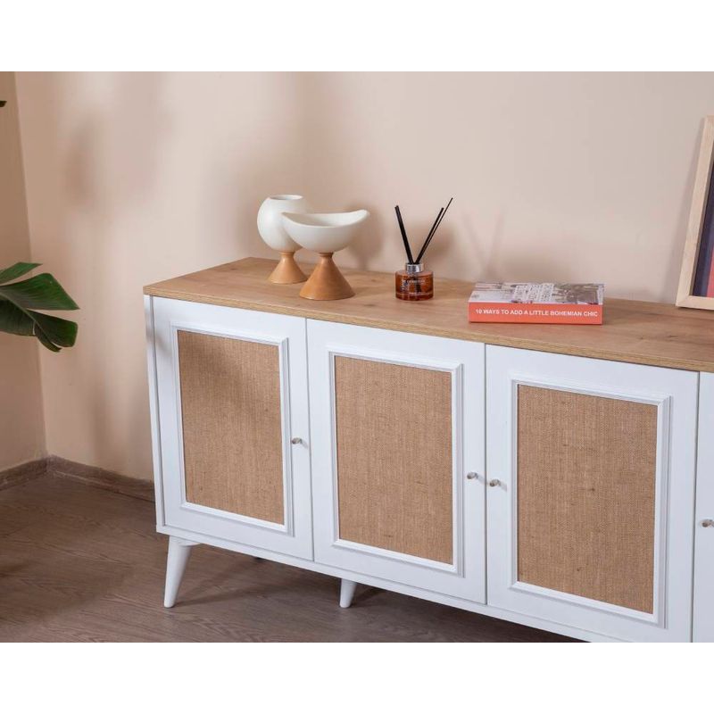 Casa si Gradina - Mobilier - Comode si corpuri - Console - Consolă Hanah Home, MDF, 80 x 41 x 180 cm, alb/stejar, 277WLN1121 - Infinity.ro