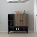 Casa si Gradina - Mobilier - Comode si corpuri - Console - Consolă Hanah Home, PAL melaminat, 100 x 35 x 100 cm, negru/nuc, 322RTC1501 - Infinity.ro