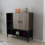 Casa si Gradina - Mobilier - Comode si corpuri - Console - Consolă Hanah Home, PAL melaminat, 100 x 35 x 100 cm, negru/nuc, 322RTC1501 - Infinity.ro