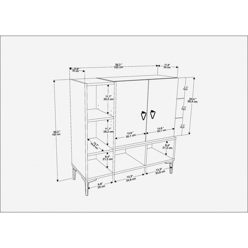 Casa si Gradina - Mobilier - Comode si corpuri - Console - Consolă Hanah Home, PAL melaminat, 100 x 35 x 100 cm, negru/nuc, 322RTC1501 - Infinity.ro