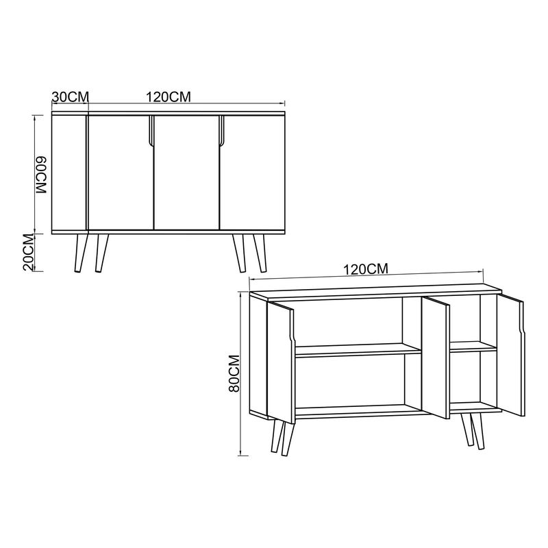 Casa si Gradina - Mobilier - Comode si corpuri - Console - Consolă Hanah Home, PAL melaminat, 120 x 30 x 80 cm, sapphire stejar/antracit, 469ORN1519 - Infinity.ro