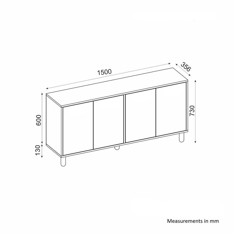 Casa si Gradina - Mobilier - Comode si corpuri - Console - Consolă Hanah Home, PAL melaminat, 150 x 36 x 73 cm, alb, 327ODS1342 - Infinity.ro