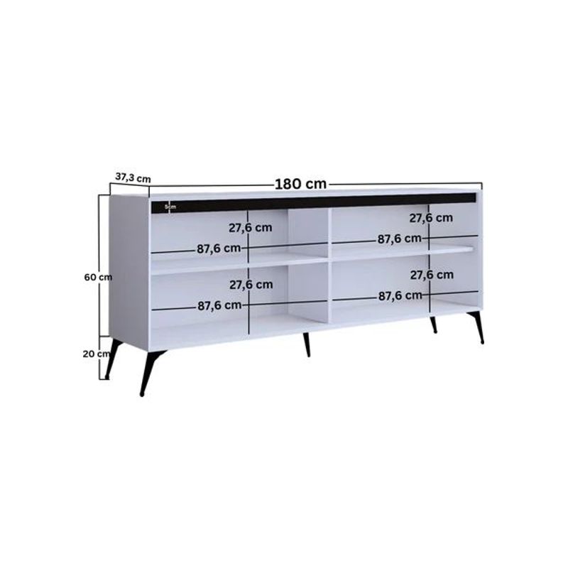 Casa si Gradina - Mobilier - Comode si corpuri - Console - Consolă Hanah Home, PAL melaminat, 180 x 37.3 x 80 cm, alb, 350MWD1510 - Infinity.ro