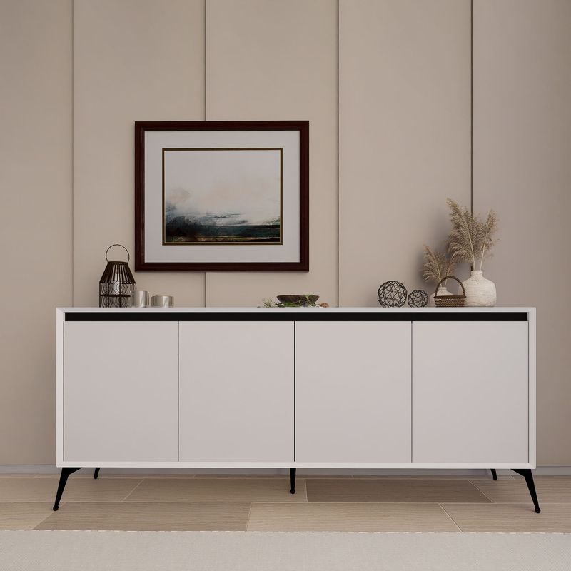 Casa si Gradina - Mobilier - Comode si corpuri - Console - Consolă Hanah Home, PAL melaminat, 180 x 37.3 x 80 cm, alb, 350MWD1510 - Infinity.ro