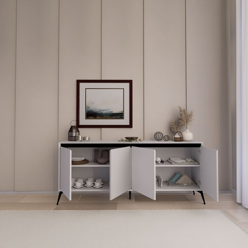 Casa si Gradina - Mobilier - Comode si corpuri - Console - Consolă Hanah Home, PAL melaminat, 180 x 37.3 x 80 cm, alb, 350MWD1510 - Infinity.ro