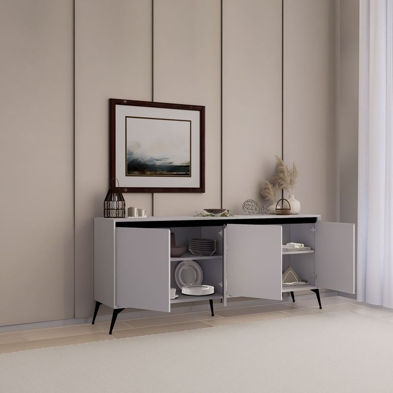 Casa si Gradina - Mobilier - Comode si corpuri - Console - Consolă Hanah Home, PAL melaminat, 180 x 37.3 x 80 cm, alb, 350MWD1510 - Infinity.ro