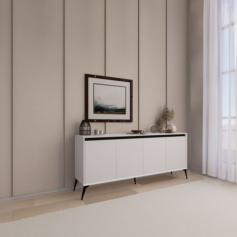 Casa si Gradina - Mobilier - Comode si corpuri - Console - Consolă Hanah Home, PAL melaminat, 180 x 37.3 x 80 cm, alb, 350MWD1510 - Infinity.ro