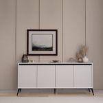 Casa si Gradina - Mobilier - Comode si corpuri - Console - Consolă Hanah Home, PAL melaminat, 180 x 37.3 x 80 cm, alb, 350MWD1510 - Infinity.ro