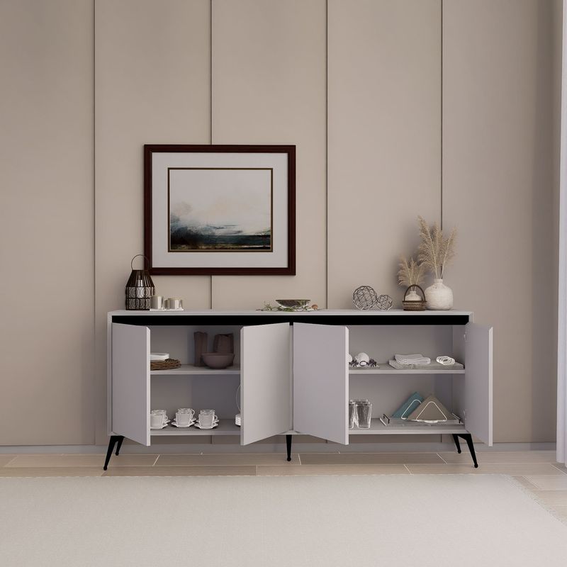 Casa si Gradina - Mobilier - Comode si corpuri - Console - Consolă Hanah Home, PAL melaminat, 180 x 37.3 x 80 cm, alb, 350MWD1510 - Infinity.ro