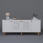 Casa si Gradina - Mobilier - Comode si corpuri - Console - Consolă Hanah Home, PAL melaminat, 180 x 40 x 75 cm, alb, 350MWD1503 - Infinity.ro
