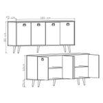 Casa si Gradina - Mobilier - Comode si corpuri - Console - Consolă Hanah Home, PAL melaminat, 180 x 45 x 80 cm, sapphire stejar/antracit, 469ORN1503 - Infinity.ro