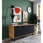 Casa si Gradina - Mobilier - Comode si corpuri - Console - Consolă Hanah Home, PAL melaminat, 180 x 45 x 80 cm, sapphire stejar/antracit, 469ORN1503 - Infinity.ro