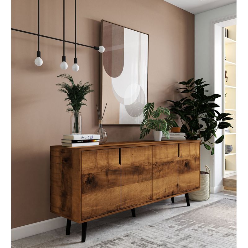 Casa si Gradina - Mobilier - Comode si corpuri - Console - Consolă Hanah Home, PAL melaminat, 180 x 45 x 80 cm, nuc, 469ORN1501 - Infinity.ro