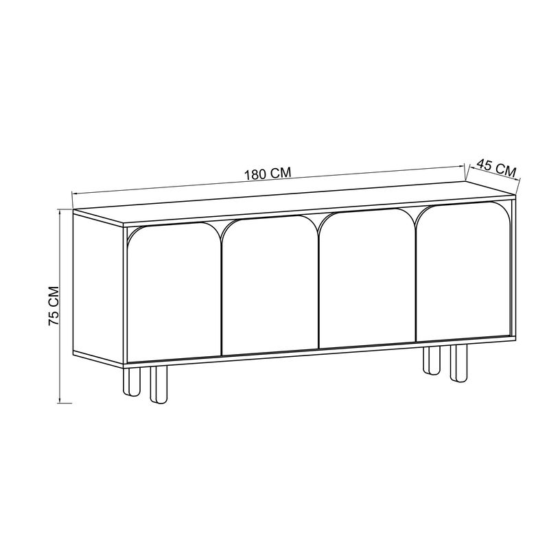 Casa si Gradina - Mobilier - Comode si corpuri - Console - Consolă Hanah Home, PAL melaminat, 180 x 45 x 75 cm, sapphire stejar/antracit, 469ORN1513 - Infinity.ro