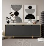 Casa si Gradina - Mobilier - Comode si corpuri - Console - Consolă Hanah Home, PAL melaminat, 180 x 45 x 75 cm, sapphire stejar/antracit, 469ORN1513 - Infinity.ro
