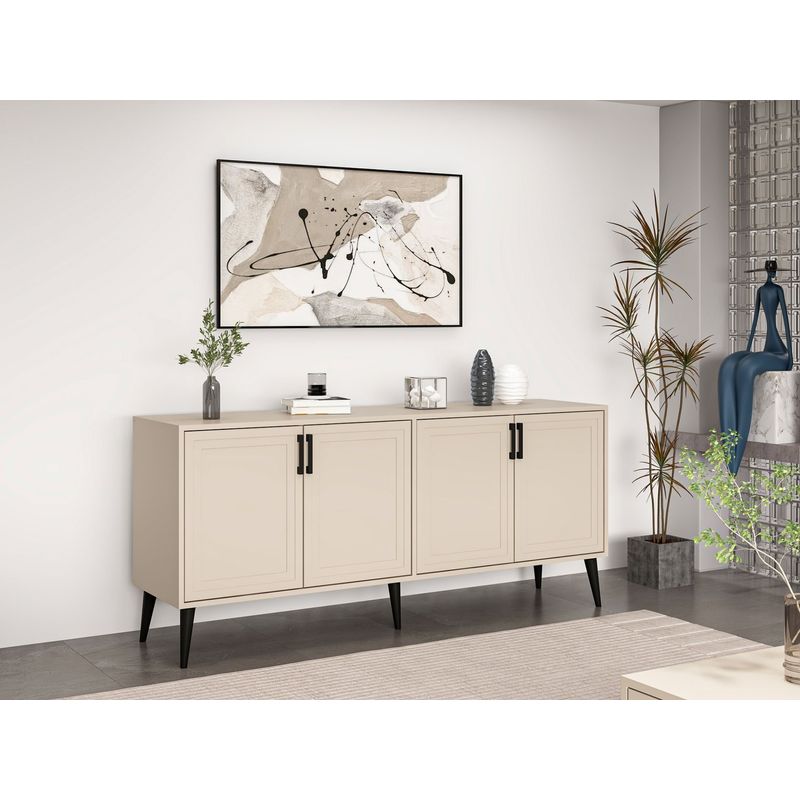 Casa si Gradina - Mobilier - Comode si corpuri - Console - Consolă Hanah Home, PAL melaminat, 180 x 45 x 81 cm, bej nisipiu, 506MNR1322 - Infinity.ro