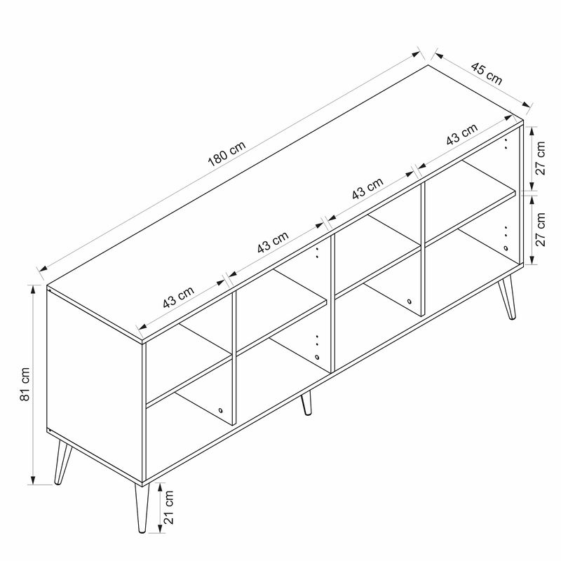 Casa si Gradina - Mobilier - Comode si corpuri - Console - Consolă Hanah Home, PAL melaminat, 180 x 45 x 81 cm, bej nisipiu, 506MNR1322 - Infinity.ro