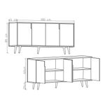 Casa si Gradina - Mobilier - Comode si corpuri - Console - Consolă Hanah Home, PAL melaminat, 180 x 45 x 80 cm, sapphire stejar/antracit, 469ORN1508 - Infinity.ro