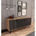 Casa si Gradina - Mobilier - Comode si corpuri - Console - Consolă Hanah Home, PAL melaminat, 180 x 45 x 80 cm, sapphire stejar/antracit, 469ORN1508 - Infinity.ro